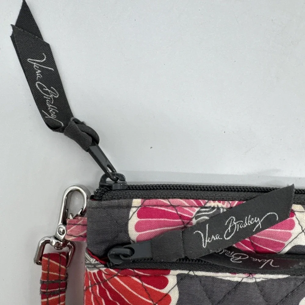 Vera Bradley Mod Floral Pink Zip-Around Wristlet Wallet 7 X 4.5